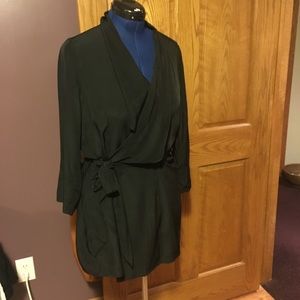 Silky black wrap jacket